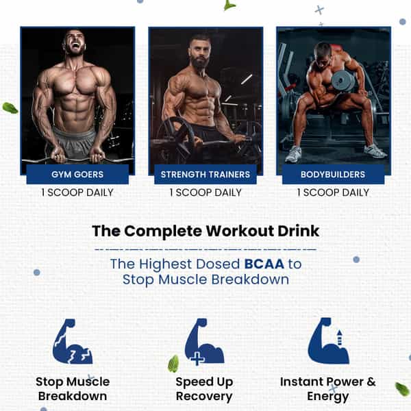 Naturyz Bcaa Supplement With 7000 Bcaa, Glutamine, Citrulline, Beta Alanine (Blueberry)(450 Grams)