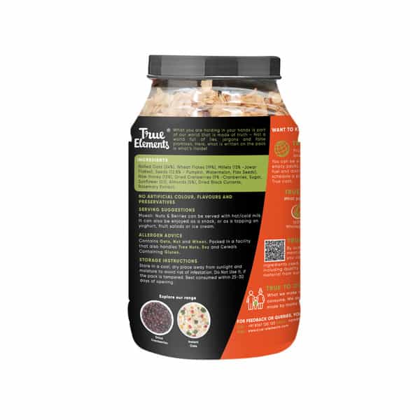 True Elements Crunchy Nuts & Berries Muesli With Almonds And Cranberries 1Kg