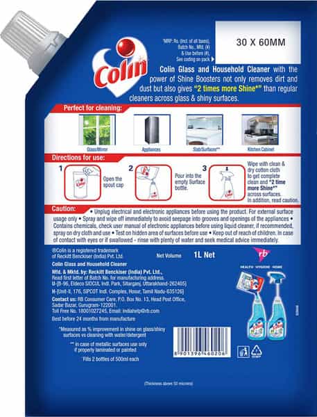 Colin Glass Cleaner Refill - 1 L