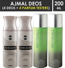 Ajmal 2 Silver Shade For Men And 2 Nightingale For Men & Women Deodorants Each 200Ml Combo Pack Of 4