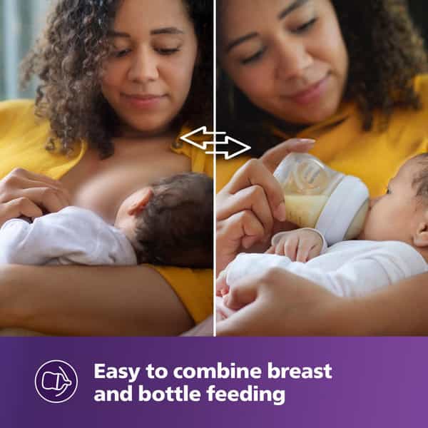 Philips Avent Natural Plastic Baby Feeding Bottle | Ideal For 1 Months+ | Scy903/01