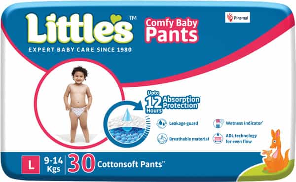 Little's Comfy Baby Pants Diapers With Wetness Indicator And 12 Hours Absorption - Large 30 Pants