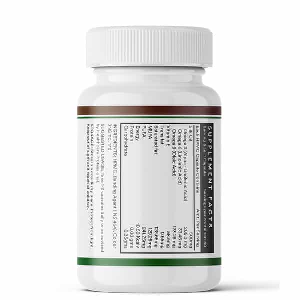 Inlife Silk Oil Veg Omega 3 6 9 Capsules | Daily Health Supplement|500Mg|Unisex - 60 Veg Capsules