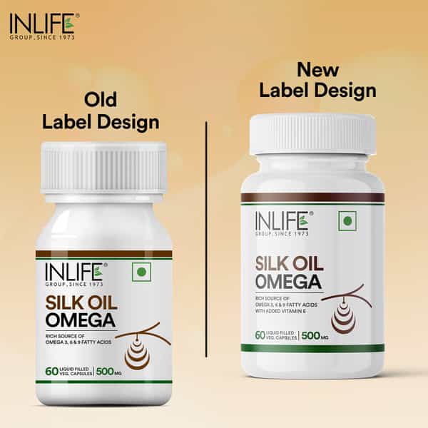 Inlife Silk Oil Veg Omega 3 6 9 Capsules | Daily Health Supplement|500Mg|Unisex - 60 Veg Capsules