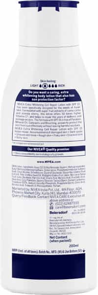 Nivea Extra Whitening Cell Repair Spf 15 Body Lotion - 200 Ml