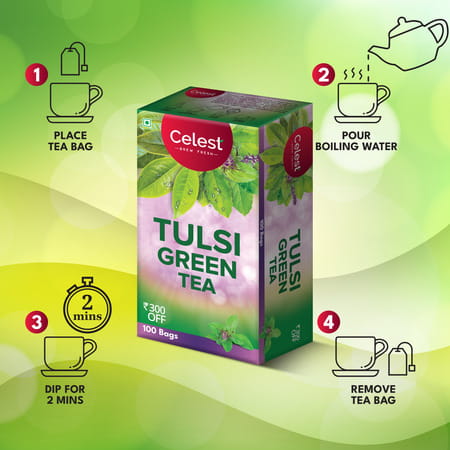 Celest Tulsi Green Tea - 100 Bags