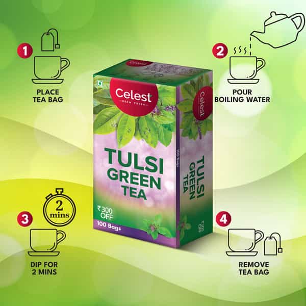 Celest Tulsi Green Tea - 100 Bags