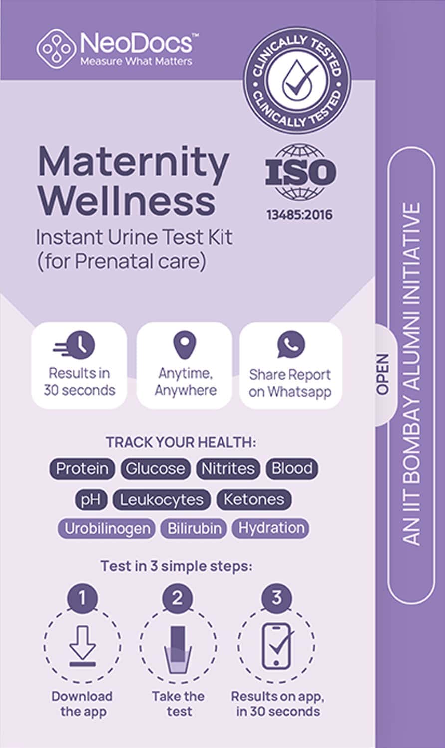 Neodocs Maternity Wellness |Instant Urine Test Kit | Track Protein Glucose| Blood|Other Parameters