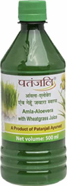 Patanjali Amla Aloevera Juice With Wheat Grass 500 Ml