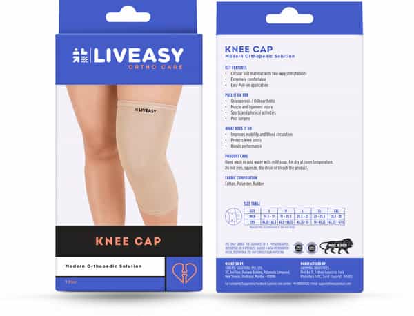 Liveasy Ortho Care Knee Cap (Pair) - Modern Orthopedic Solution - Xxl