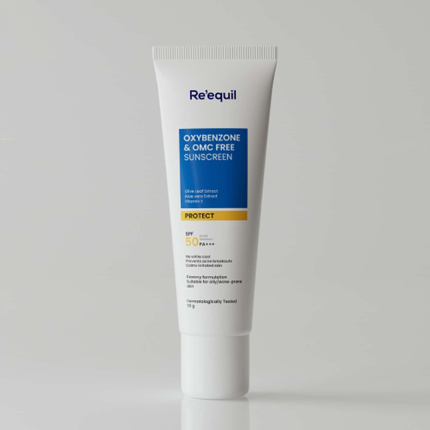 Re'equil Oxybenzone Free Sunscreen Spf 50 For Oily | Acne Prone Skin 50gm