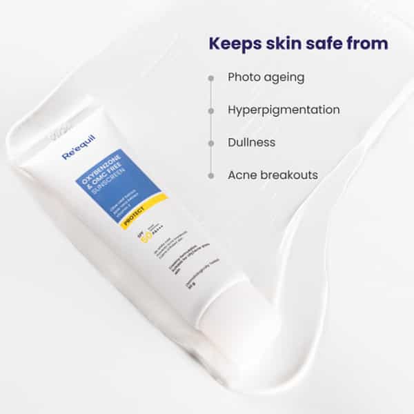 Re'equil Oxybenzone Free Sunscreen Spf 50 For Oily | Acne Prone Skin 50Gm