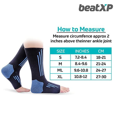 Beatxp By Pristyn Care - Ankle Support For Men (Pack Of 2)(M)