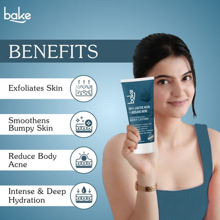Bake 10% Lactic + Azelaic Body Lotion For Exfoliation & Brightening (200ml)