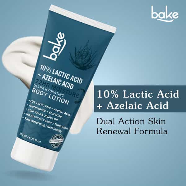 Bake 10% Lactic + Azelaic Body Lotion For Exfoliation & Brightening (200Ml)