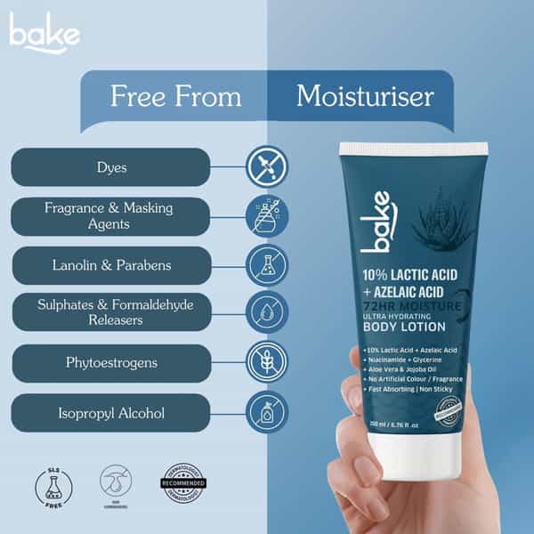Bake 10% Lactic + Azelaic Body Lotion For Exfoliation & Brightening (200Ml)