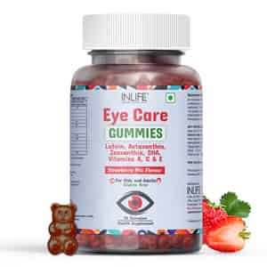 Inlife Eye Care Supplement Kids Adults With Omega 3 To Support Eye Health-30 Strawberry Mix Flavour