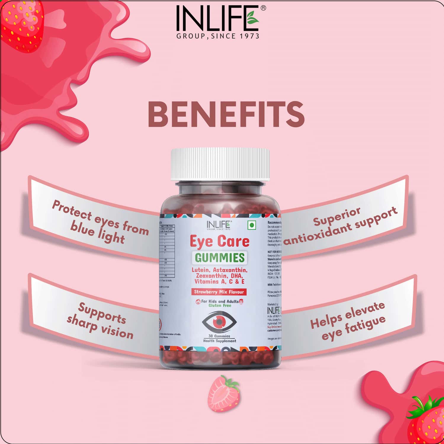 Buy INLIFE EYE CARE SUPPLEMENT KIDS ADULTS WITH OMEGA 3 TO SUPPORT EYE
