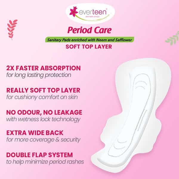Everteen Xxl Sanitary Napkin Pads With Cottony-Soft Top Layer For Women 2 Packs | 320Mm