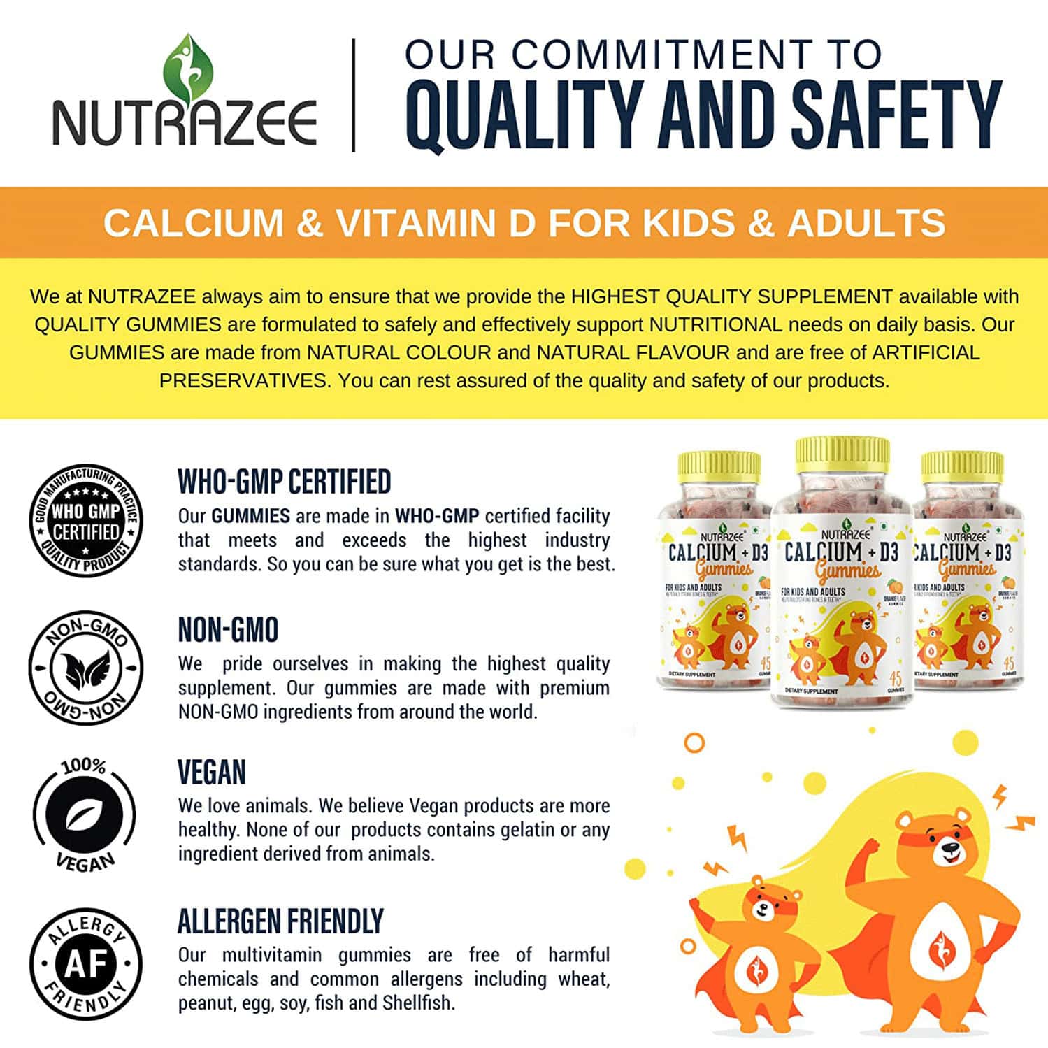 Buy NUTRAZEE CALCIUM + VITAMIN D3 GUMMIES FOR KIDS & ADULTS 45 GUMMY