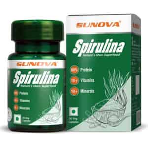 Sunova Organic Spirulina Capsules Nature's Supplement Spirulina 60 Capsules (pack Of 2)