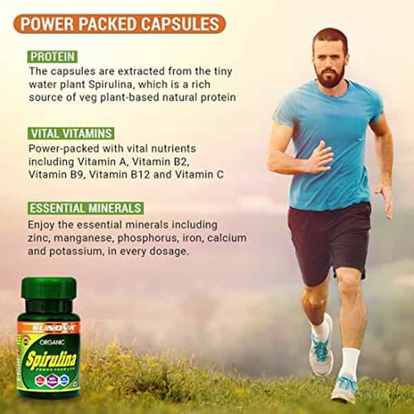 Sunova Organic Spirulina Capsules Nature's Supplement Spirulina 60 Capsules (Pack Of 2)