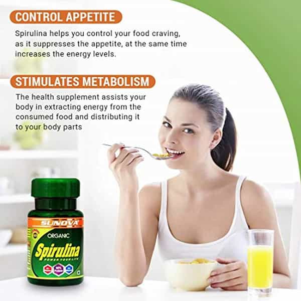 Sunova Organic Spirulina Capsules Nature's Supplement Spirulina 60 Capsules (Pack Of 2)