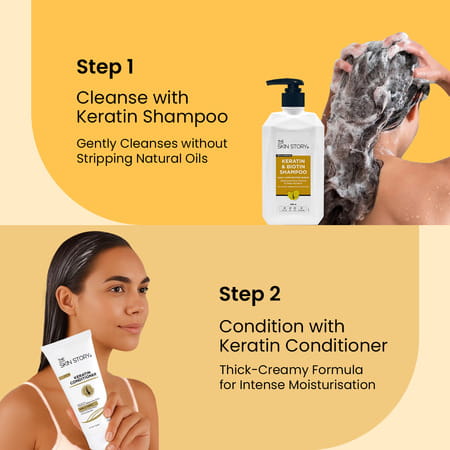 The Skin Story Sulphate Free Anti Frizz Keratin Conditioner Instant Gloss | Vit E Olive Oil 100g