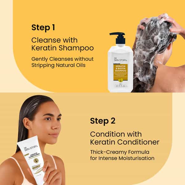 The Skin Story Sulphate Free Anti Frizz Keratin Conditioner Instant Gloss | Vit E Olive Oil 100G