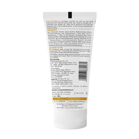 The Skin Story Sulphate Free Anti Frizz Keratin Conditioner Instant Gloss | Vit E Olive Oil 100g
