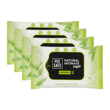 Pee Safe Natural Intimate Wipes For Women - Intimate Wipes (40 Sheets Pack Of 4)