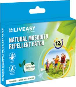 Liveasy Wellness Natural Mosquito Repellent Patch 12 Pouches * 2 Patches (24 Patches)
