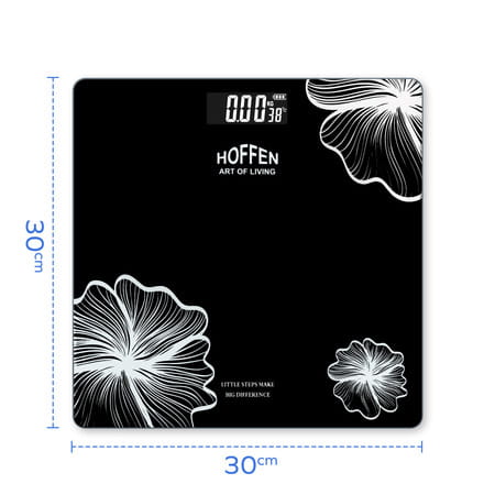 Hoffen (India) Electronic Digital Personal Bathroom Weight Machine | Upto 180kg - Black