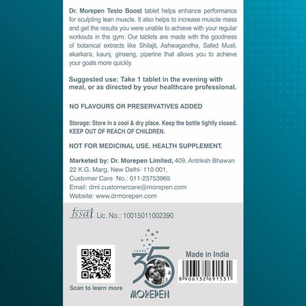 Dr. Morepen Gokshura 1000Mg 60 & Testo Boost 30 Tablet | Energy Vitality & Vigour | Combo