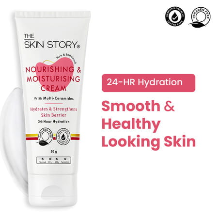 The Skin Story Moisturizing Face Cream 24hrs Hydration | Non-Oily | Wheat Protein | Shea Butter 50g