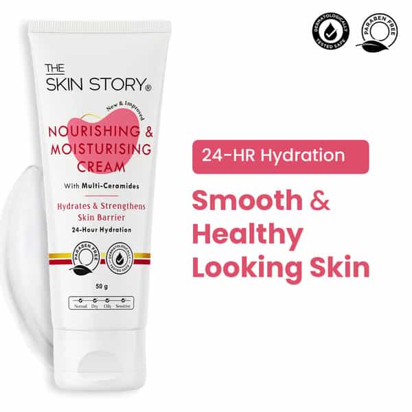 The Skin Story Moisturizing Face Cream 24Hrs Hydration | Non-Oily | Wheat Protein | Shea Butter 50G