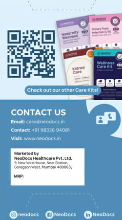 Neodocs Elderly Care Kit | Instant At-Home Urine Test | Track 10+ Parameters | Liver|Kidney More