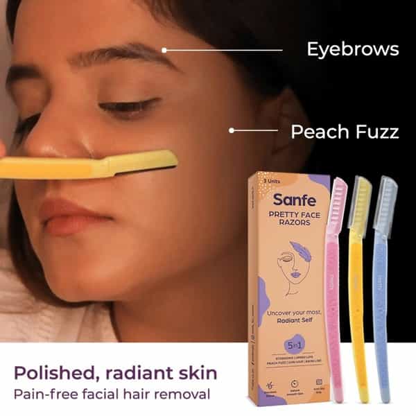 Sanfe Pretty Face Razor For Painfree Facial Hair Removal (3 Units)