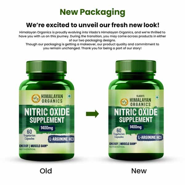 Vlado's Himalayan Organics Nitric Oxide Supplement | 60 Veg Capsules