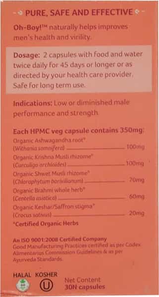Organic India Oh-Boy Capsule 30