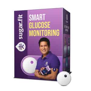 Sugar.Fit Smart Glucose Monitor | Real-Time Blood Sugar Tracking | Bluetooth-Enabled Device 1 Nos