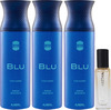 Ajmal 3 Blu Deo Each 200Ml & Aretha Eau De Parfum 20Ml Pack Of 4 (Total 620Ml) For Men & Women