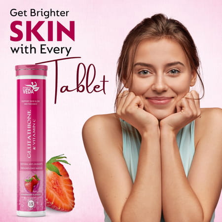 Fitness Veda Glutathione & Vitamin C 15 Effervescent Tablets L-Glutathione & Vitamin C Antioxidant