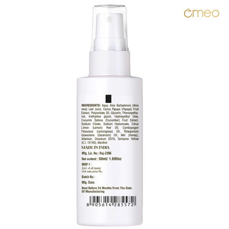 Omeo Lemon Alcohol - Free Face Mist Toner - 50ml