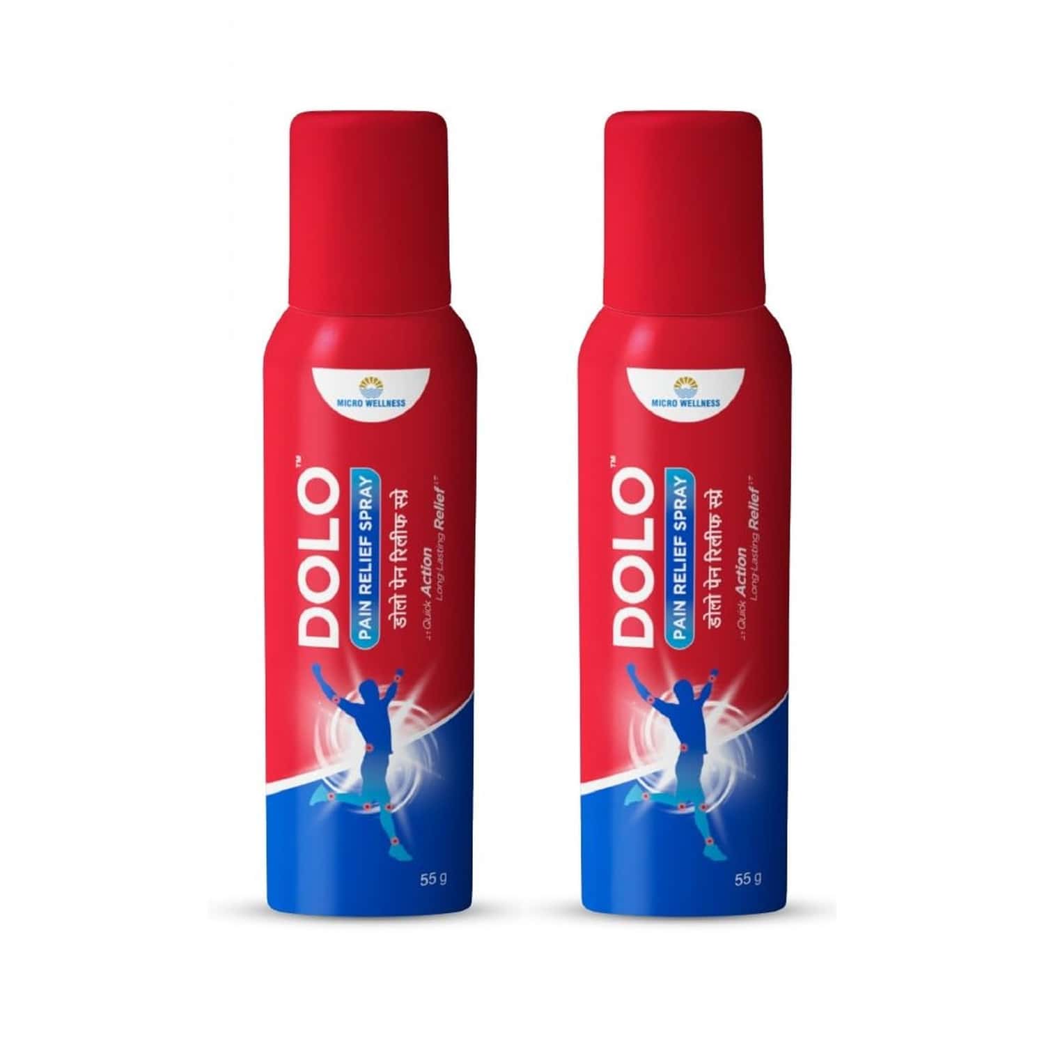 Dolo Pain Relief Spray Muscle And Joint Pain Reliever 55ml Pack Of 2