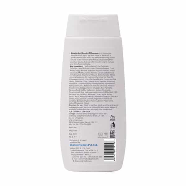 Groviva Anti-Dandruff Shampoo 100 Ml | Reduces Dandruff | Dry Frizzy Hair (Pack Of 2)