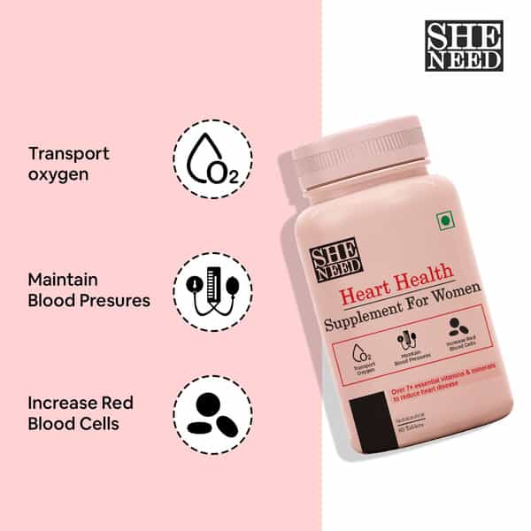 Sheneed Womens Heart Health Supplement - Balances Cholesterol Levels - 60 Capsules