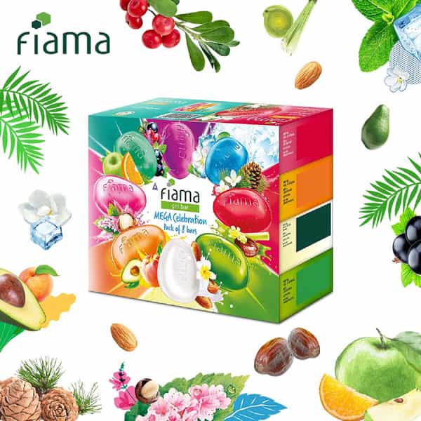 Fiama Gel Bathing Bar Mega Celebration Pack | With 8 Unique Gel Bars 125G Soap (Pack Of 8)