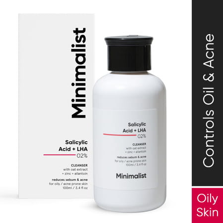 Minimalist 2% Salicylic Acid Face Wash For Acne Prone Skin Face Cleanser With Lha & Zinc- 100ml
