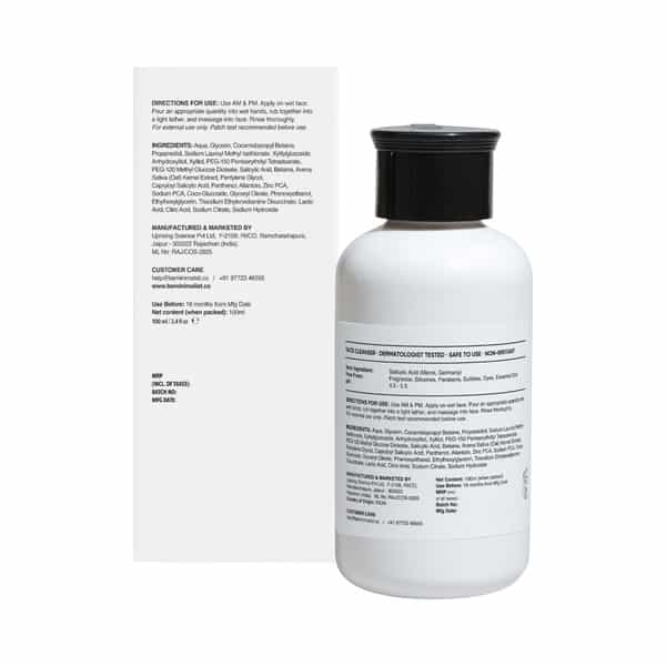 Minimalist 2% Salicylic Acid Face Wash For Acne Prone Skin Face Cleanser With Lha & Zinc- 100Ml